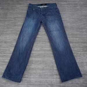 Rock‎ & Republic Jeans Men Blue Straight Button Fly Mid Rise 32 Measured 34x30.5